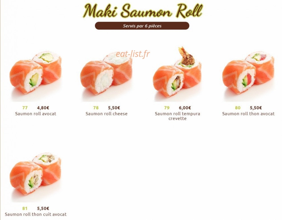 Sushi Gare — carte page 9