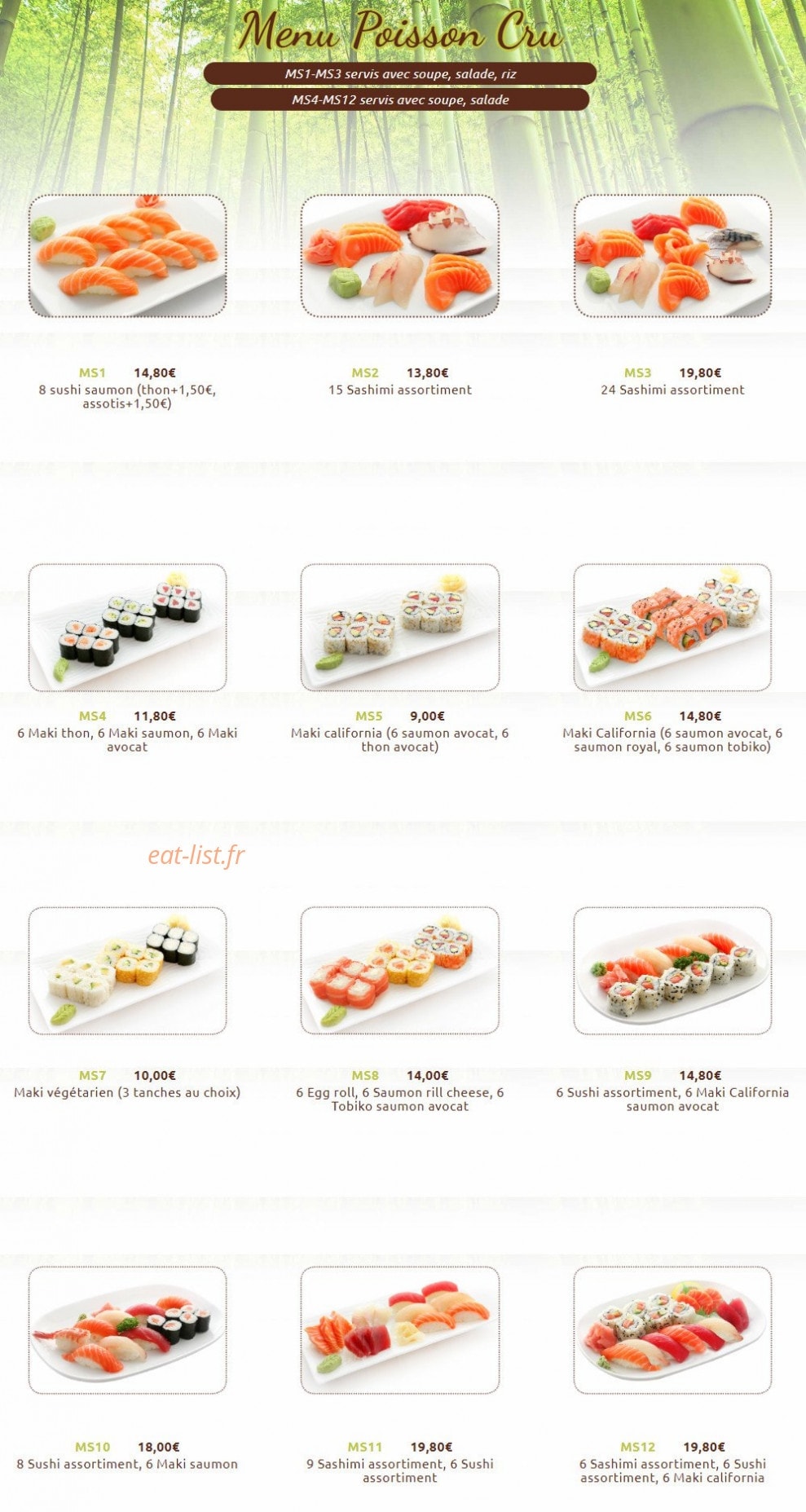 Sushi Gare — carte page 18
