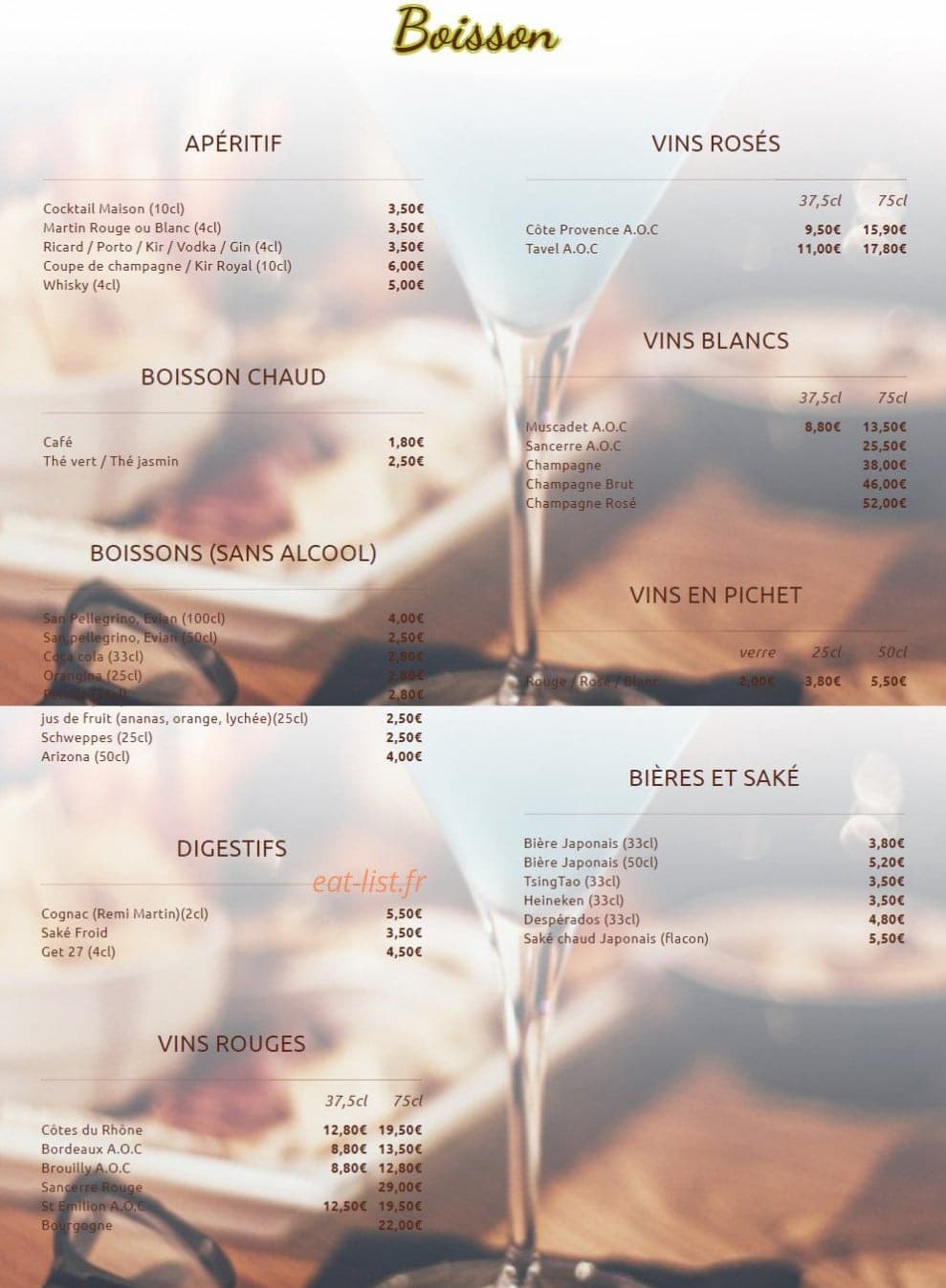 Sushi Gare — carte page 24