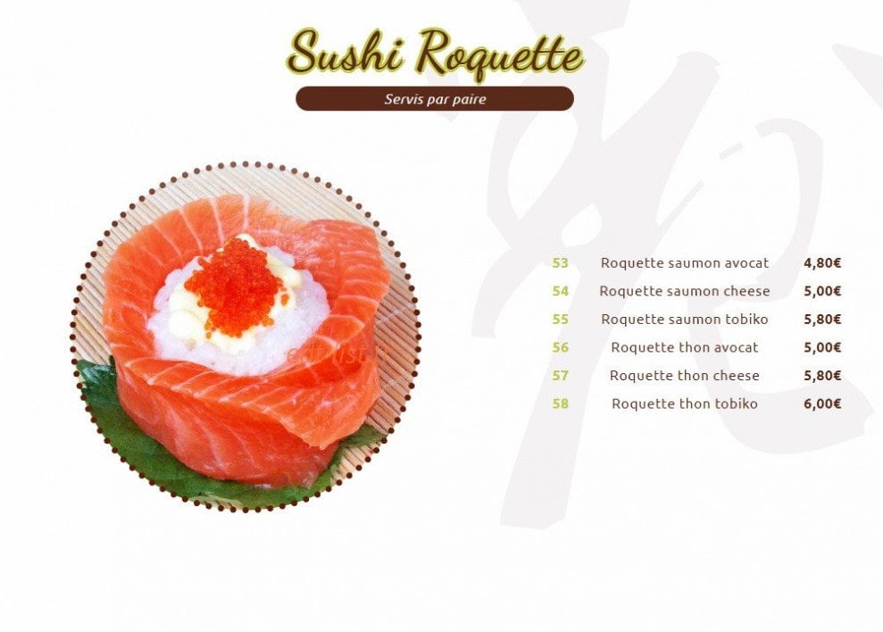 Sushi Gare — carte page 6