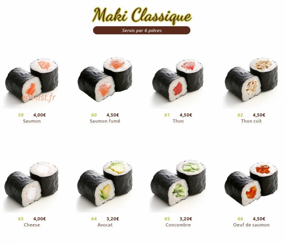Sushi Gare — carte page 7