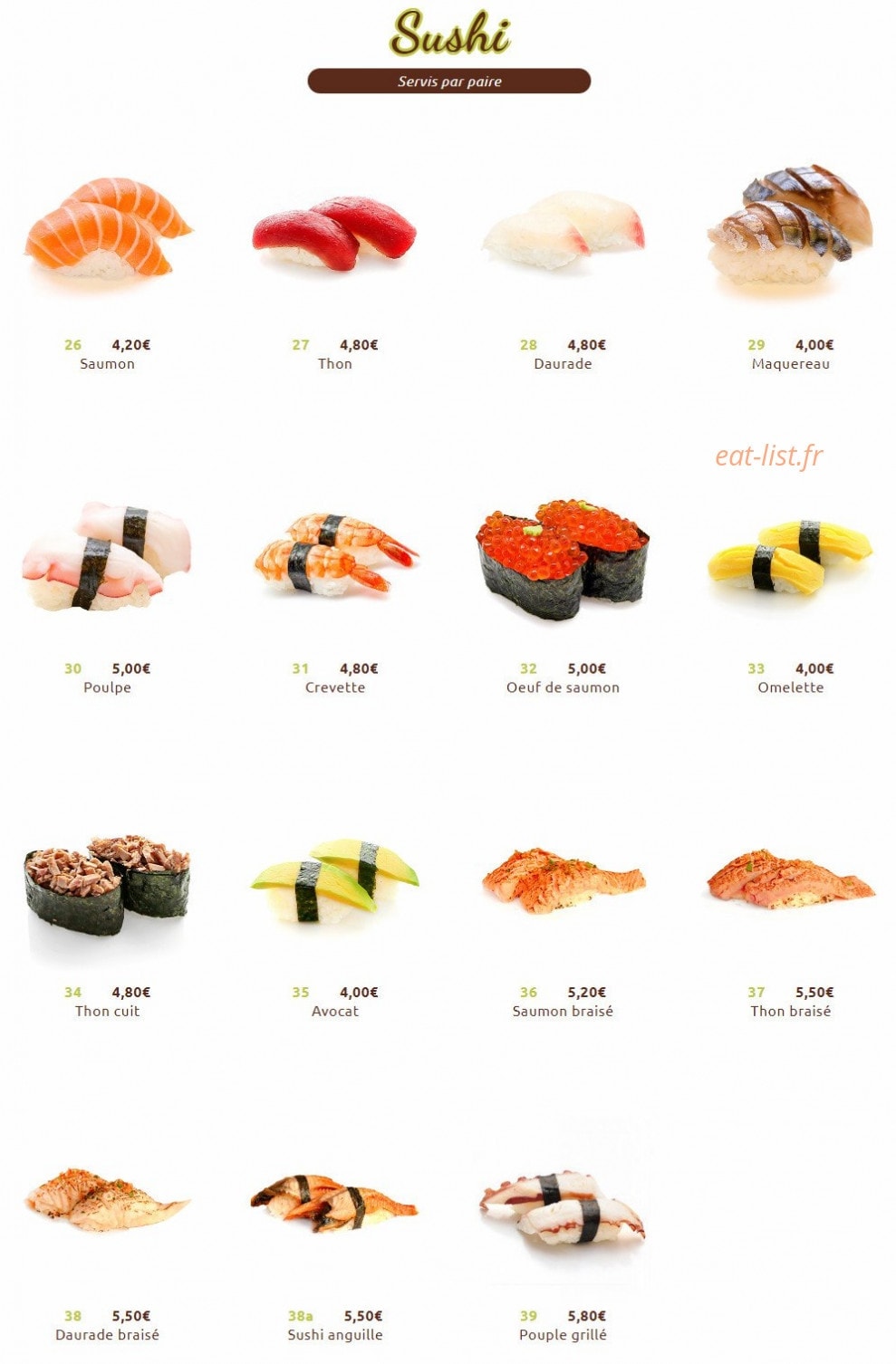Sushi Gare — carte page 4