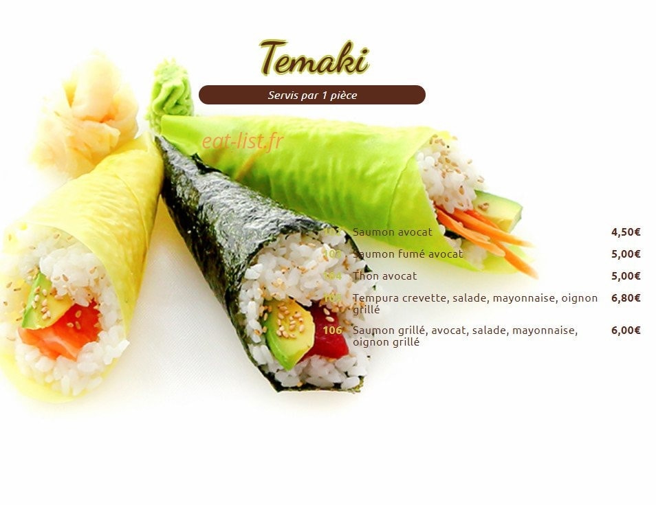 Sushi Gare — carte page 14