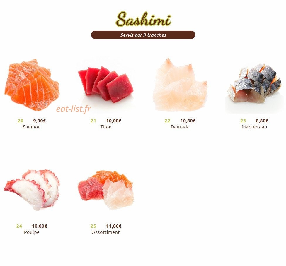 Sushi Gare — carte page 3