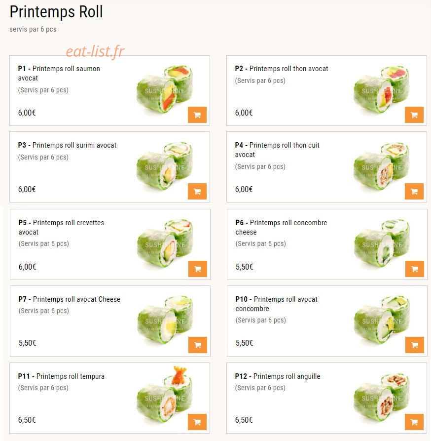 Sushi Scene — carte page 6