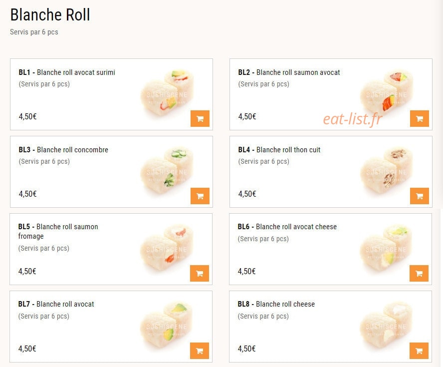 Sushi Scene — carte page 8