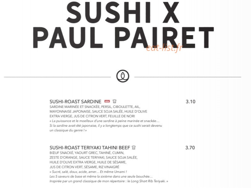 Sushi Shop — carte page 18