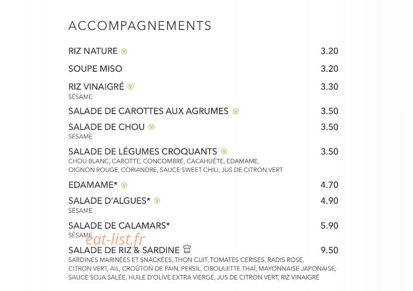 Sushi Shop — carte page 35