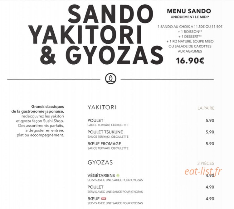 Sushi Shop — carte page 16