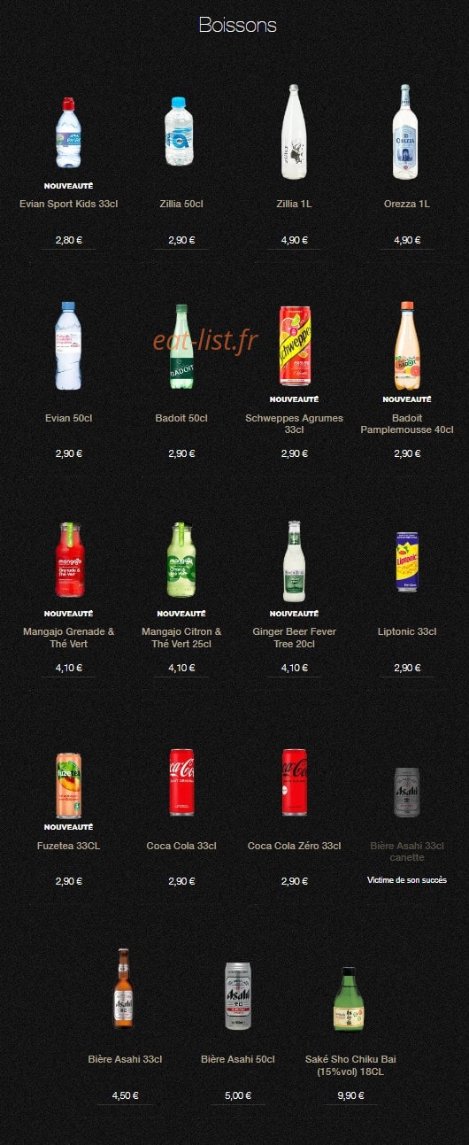Sushi Shop — carte page 26