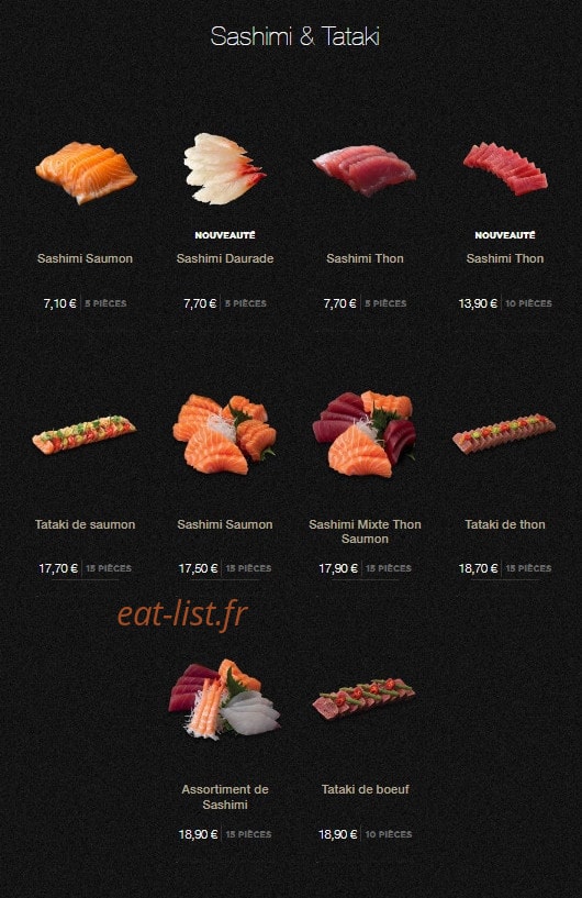 Sushi Shop — carte page 23