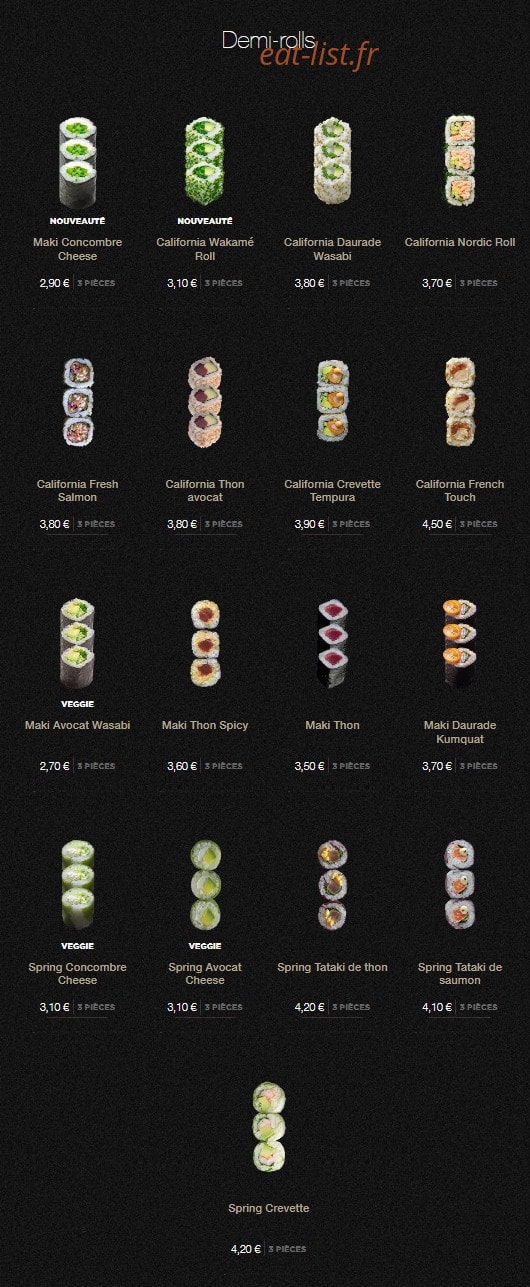 Sushi Shop — carte page 18