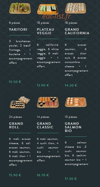 Sushi soba — carte page 24