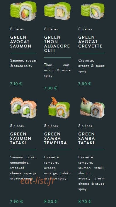 Sushi soba — carte page 30