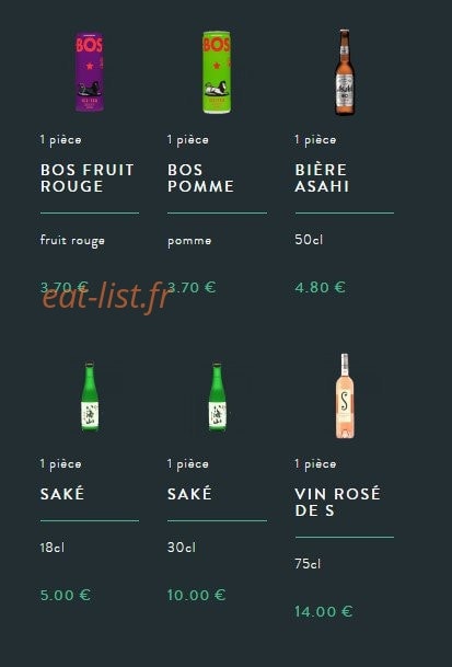 Sushi soba — carte page 5