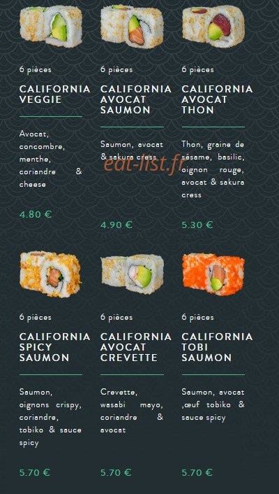 Sushi soba — carte page 7