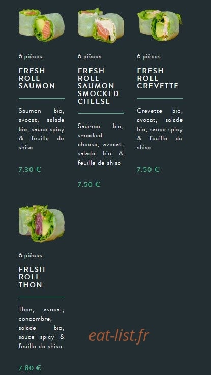 Sushi soba — carte page 23