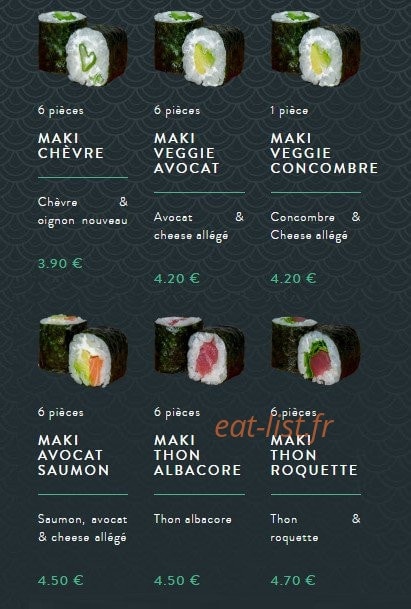 Sushi soba — carte page 38