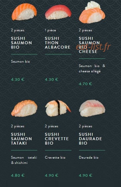 Sushi soba — carte page 35
