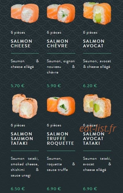 Sushi soba — carte page 29