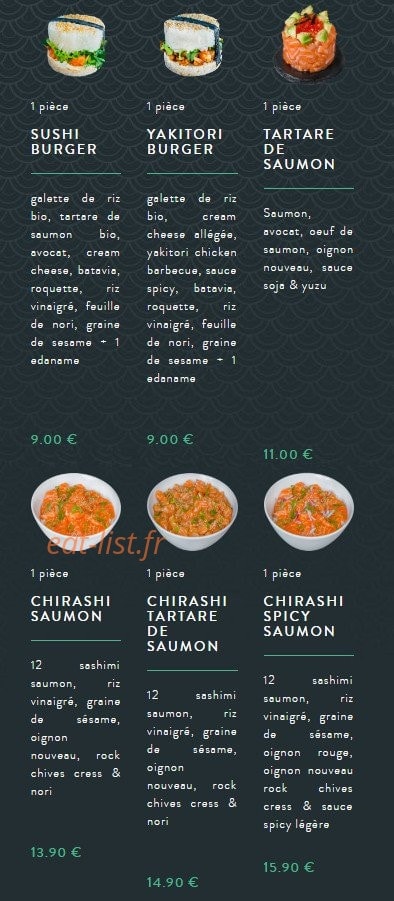 Sushi soba — carte page 11