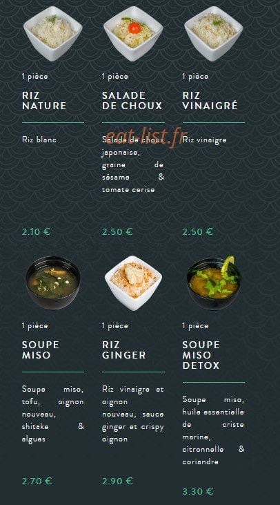 Sushi soba — carte page 16