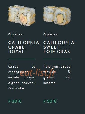 Sushi soba — carte page 9