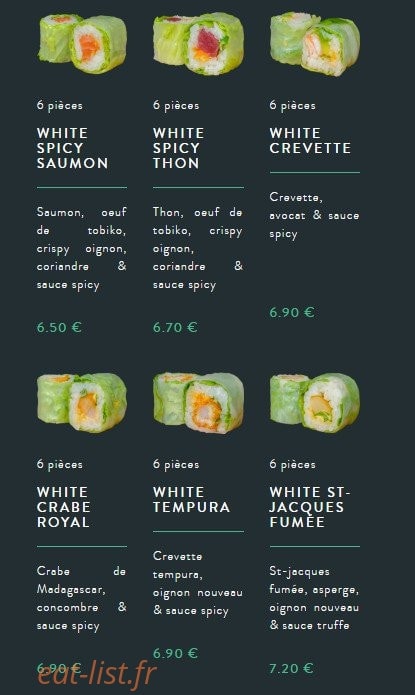 Sushi soba — carte page 22