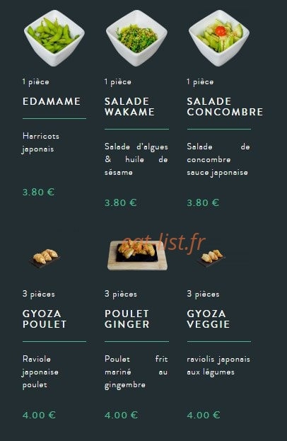 Sushi soba — carte page 17