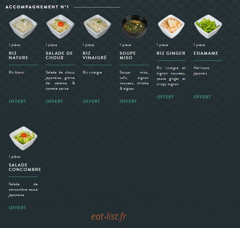 Sushi soba — carte page 1