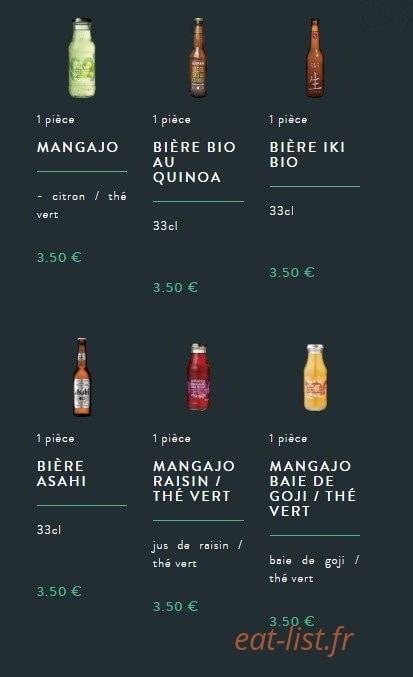 Sushi soba — carte page 3