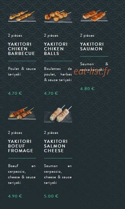 Sushi soba — carte page 28