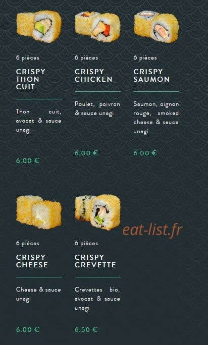 Sushi soba — carte page 10