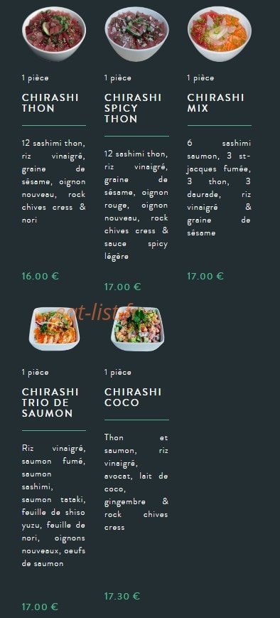 Sushi soba — carte page 12