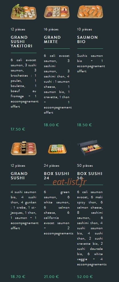 Sushi soba — carte page 25