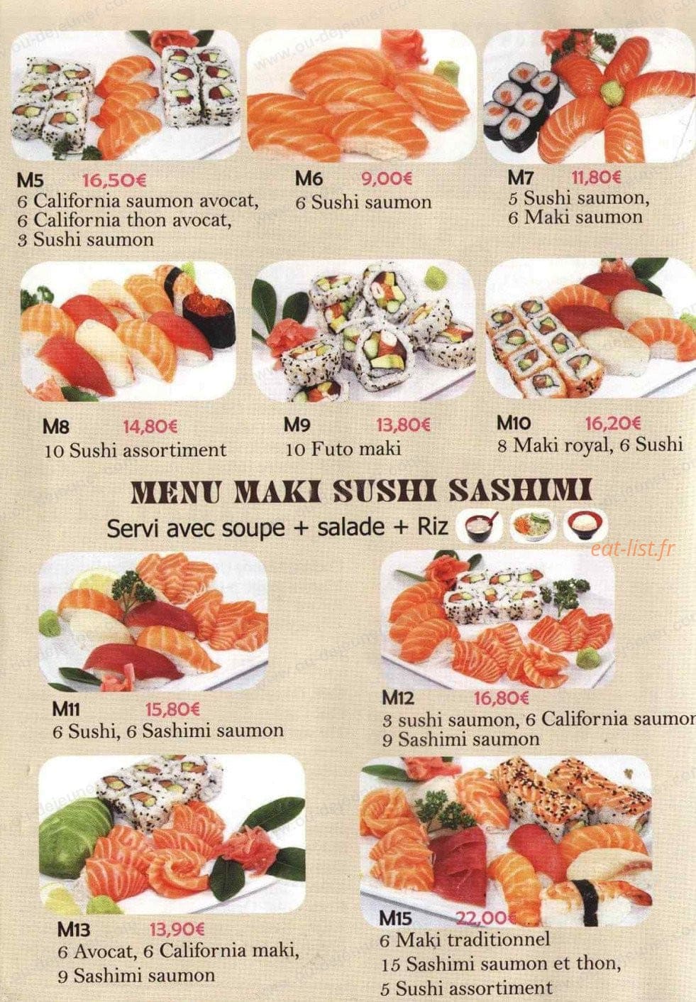 Sushi tokyo — carte page 3