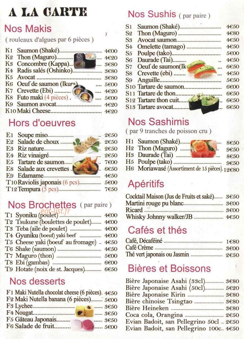 Sushi tokyo — carte page 8