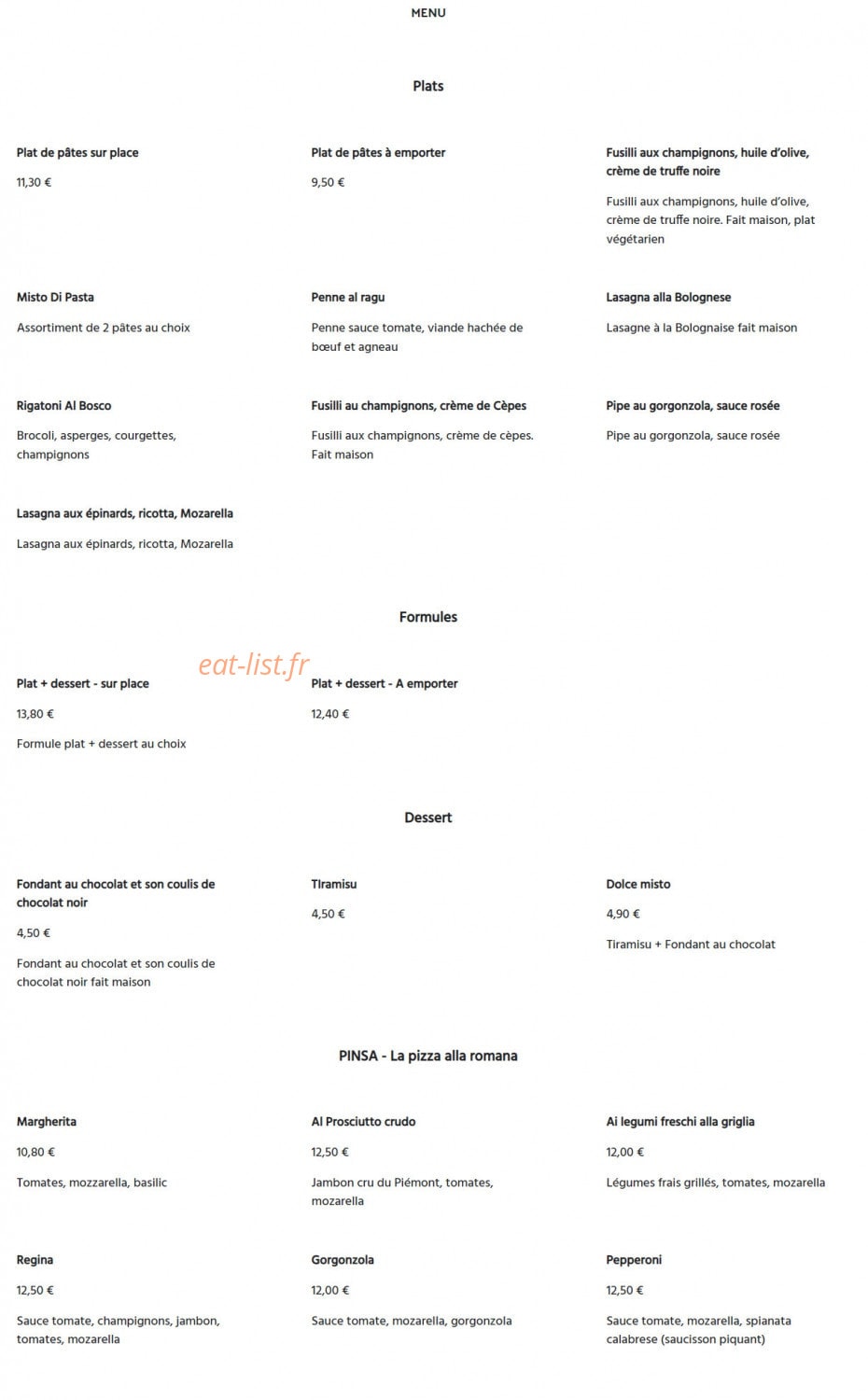 Tavola Calda — carte page 1