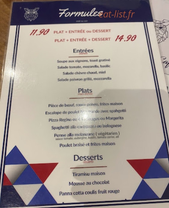 Terry's Café — carte page 1