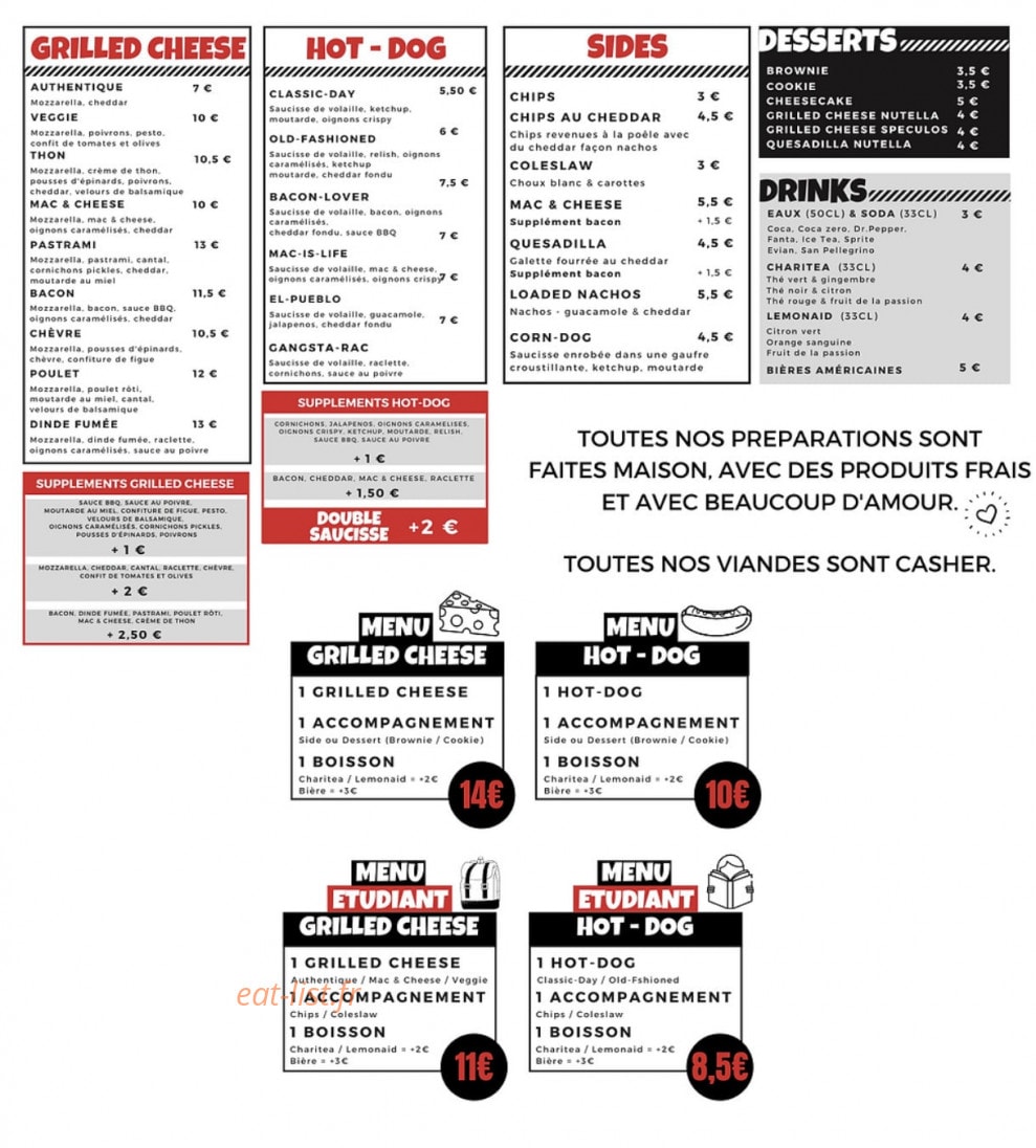 The Grilled Cheese Factory — carte page 1