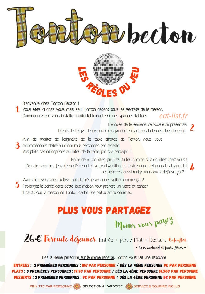 Tonton Becton — carte page 1