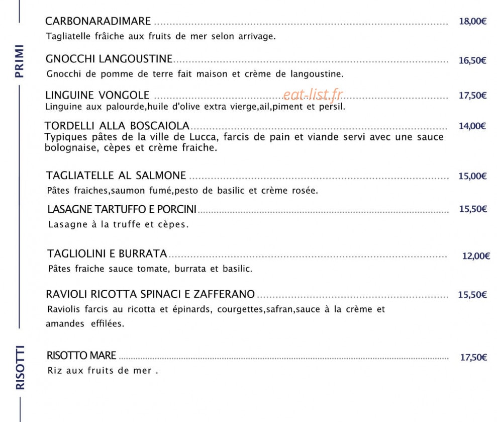 Trattoria Toscana — carte page 2