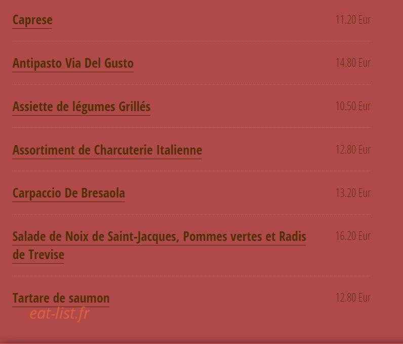 Via Del Gusto — carte page 1