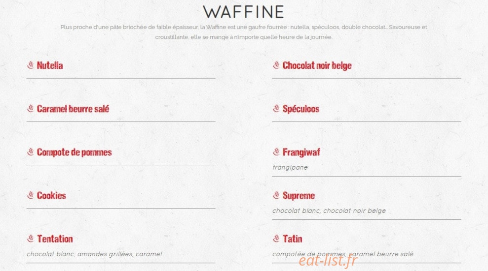 Waffle factory — carte page 3