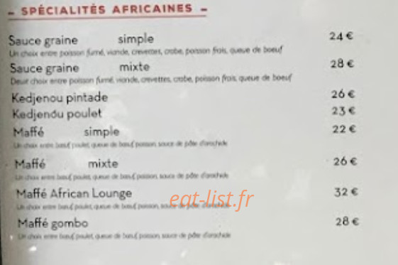 African Lounge Suite — carte page 2