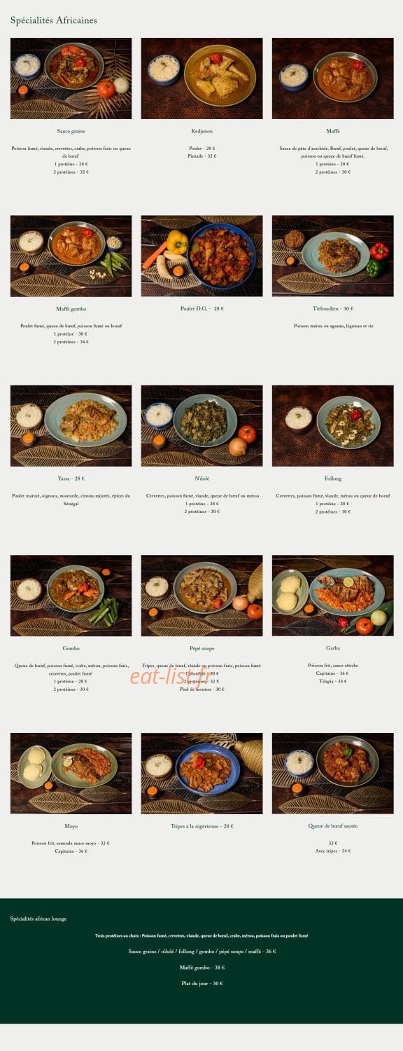 African lounge — carte page 3