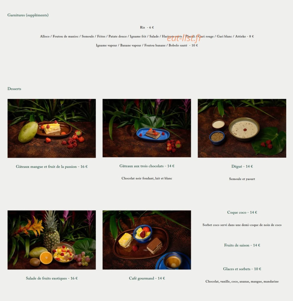 African lounge — carte page 4