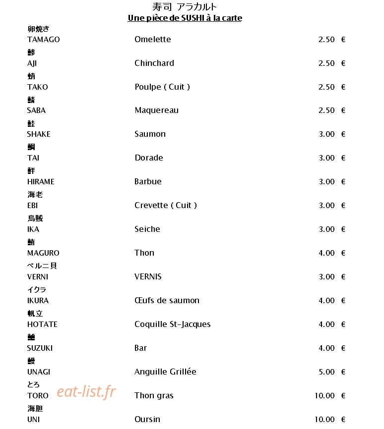 Akasaka — carte page 5