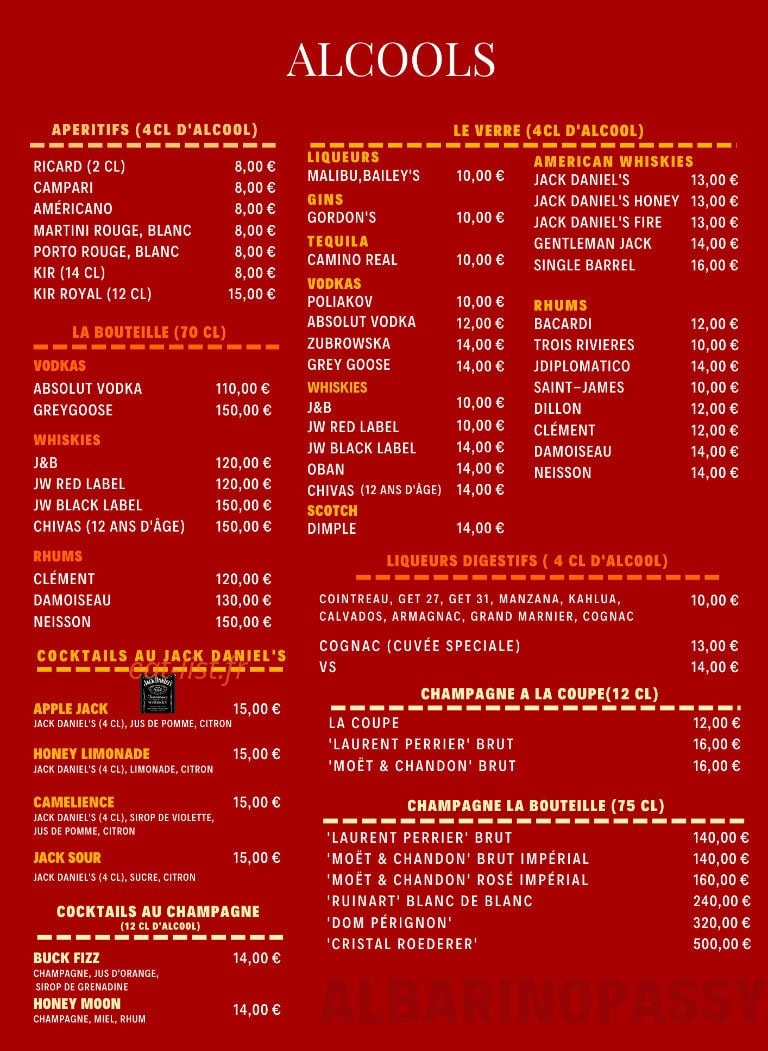 Albarino Passy — carte page 2