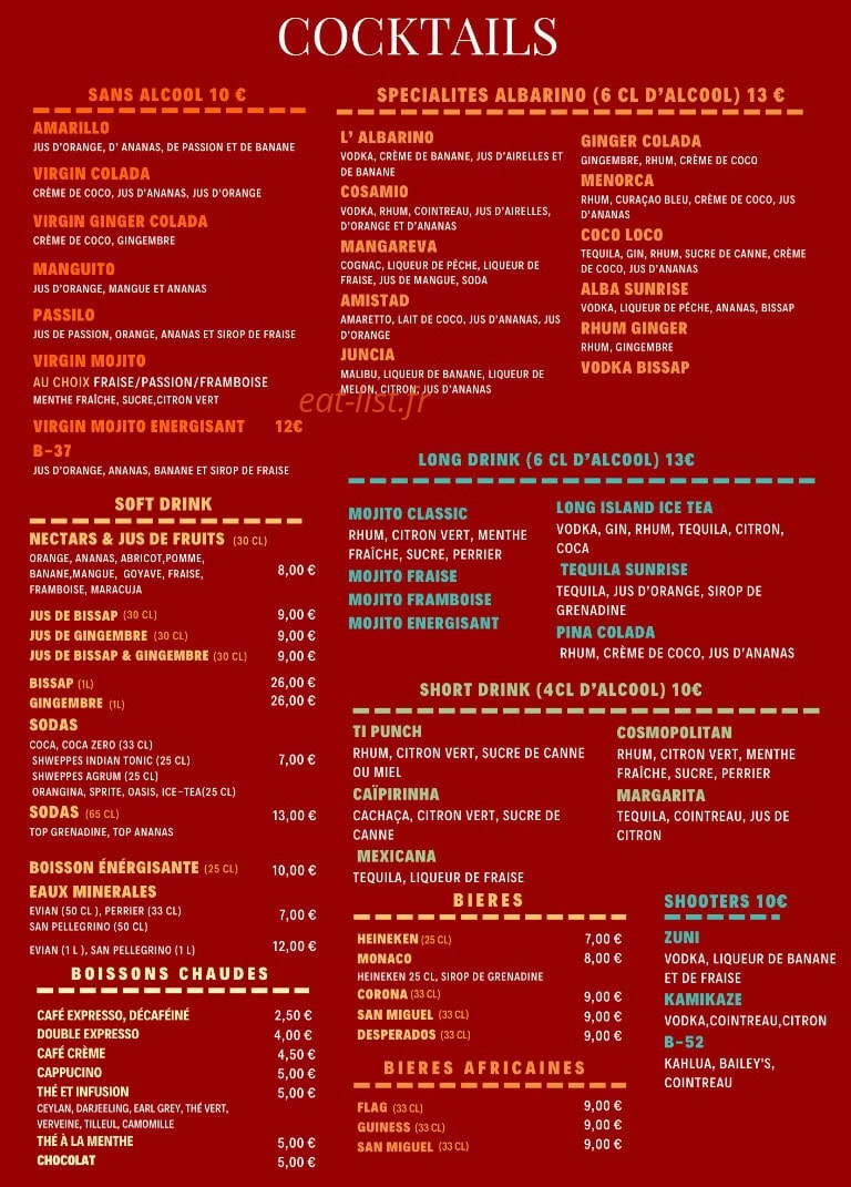 Albarino Passy — carte page 3
